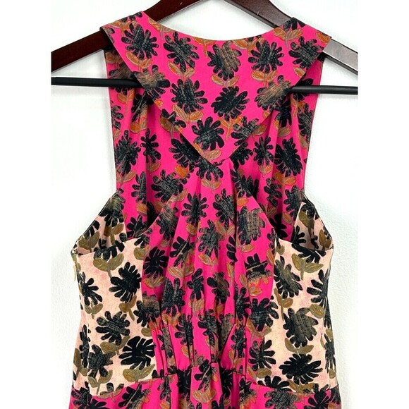 RACHEL Rachel Roy Womens Floral Racer Style Back Scoop Neck Dress Size 8 U4 - Picture 5 of 12